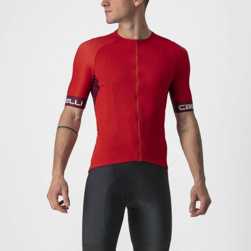 Castelli Entrata VI Jersey Red/Bordeaux-Ivory