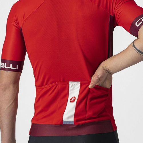 Castelli Entrata VI Jersey Red/Bordeaux-Ivory