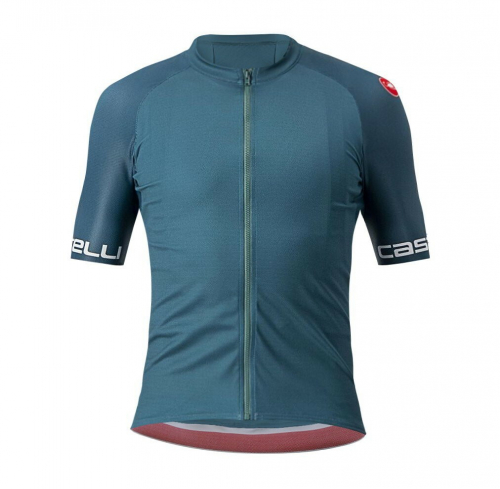 Castelli Entrata VI Jersey Deep Teal/Quetzal Green-Silver