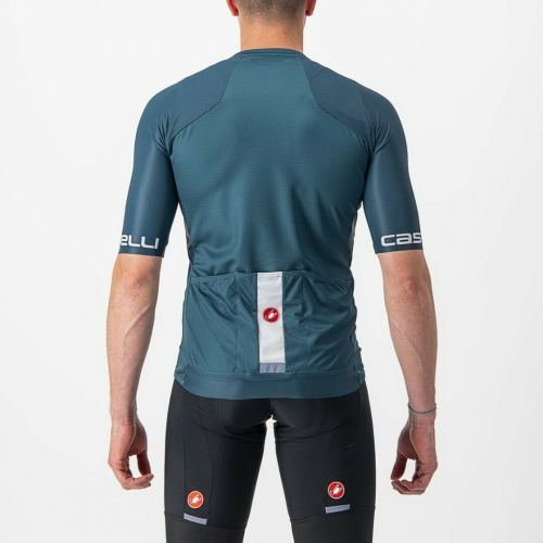 Castelli Entrata VI Jersey Deep Teal/Quetzal Green-Silver